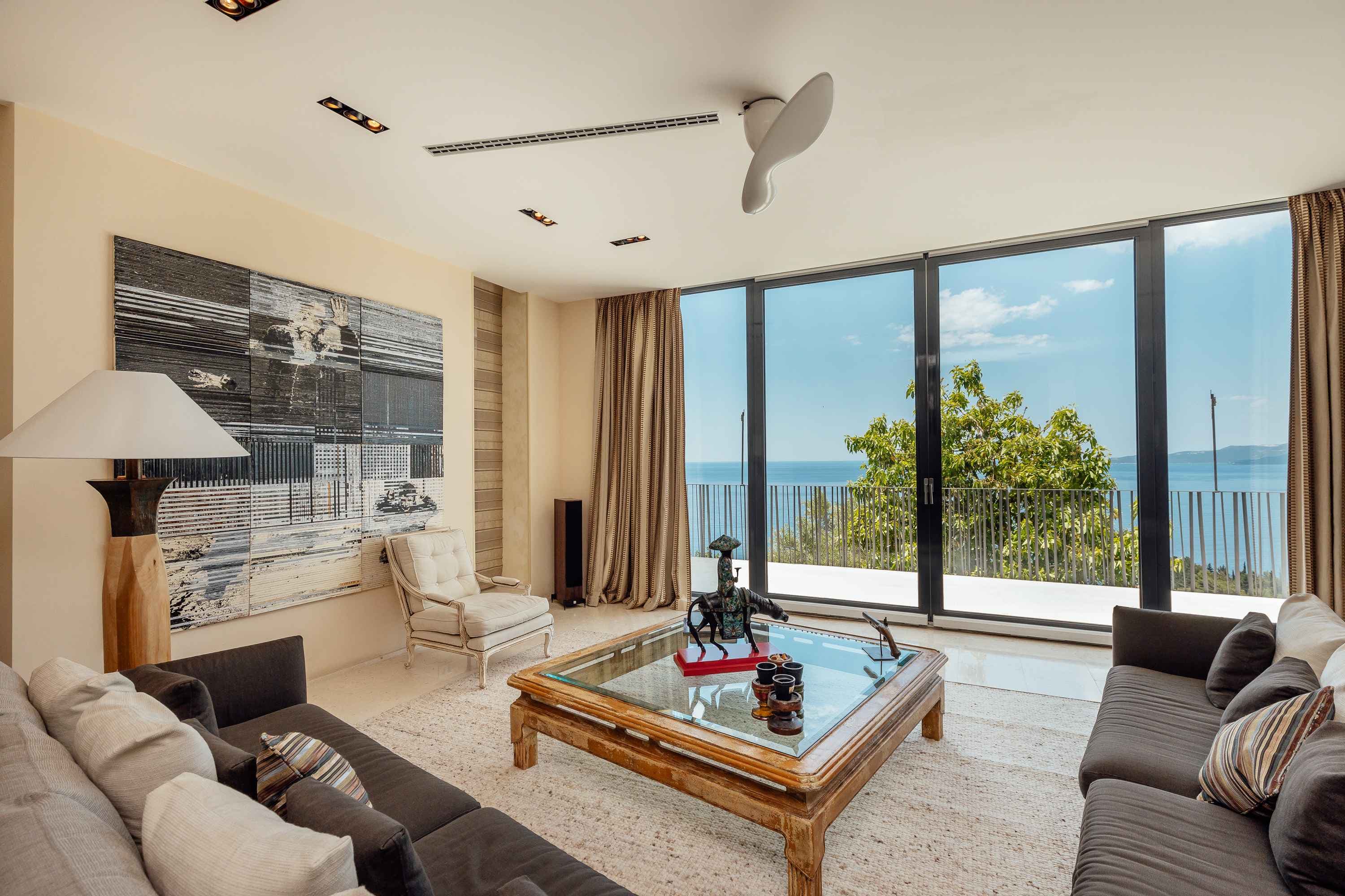 Elegant Stone Mansion with Sea View near Sveti Stefan